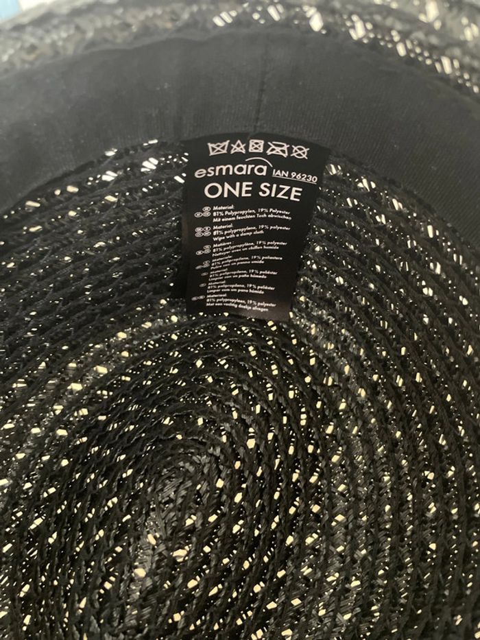Chapeau en paille noir - photo numéro 2