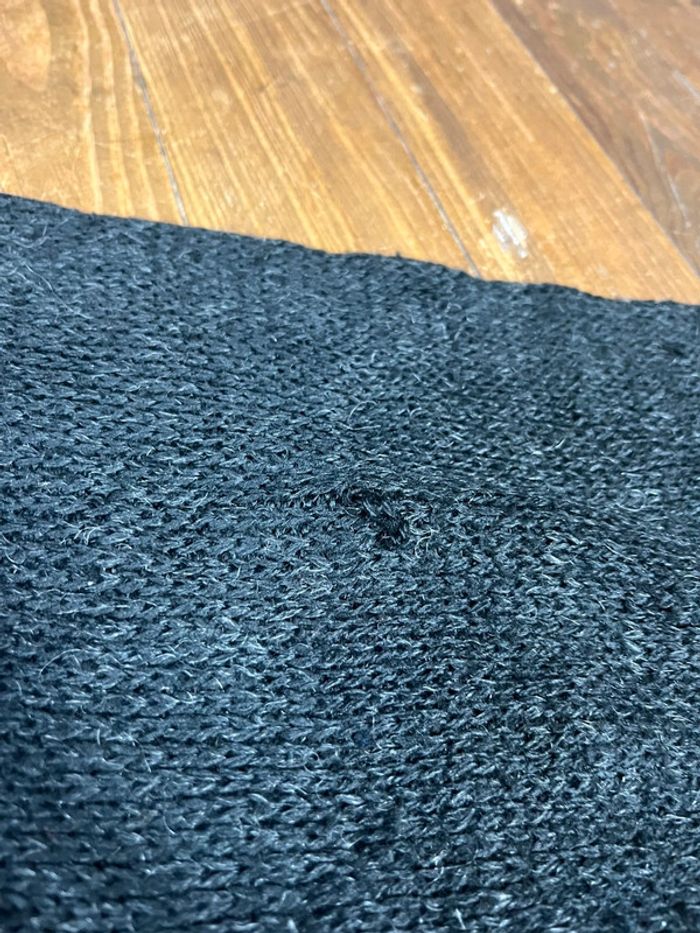 Pull maille vintage motifs noir gris L - photo numéro 6