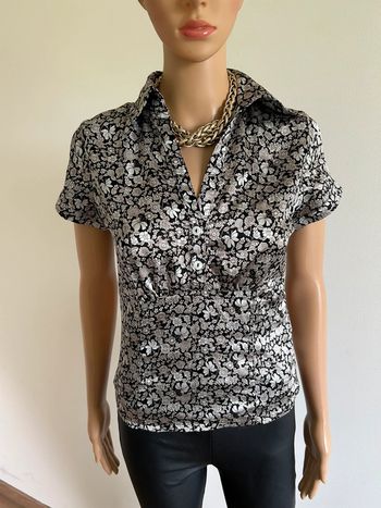 Chemisier satiné à manches courtes La City taille 1 TBE