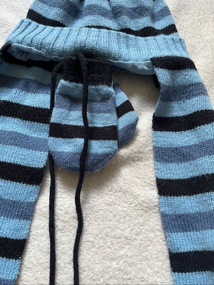 Ensemble bonnet et gants bébé garçon Taille 6-12 mois Neuf - photo numéro 3