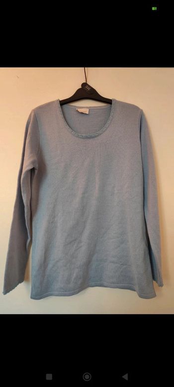 Pull ras de cou bleu ciel taille 34/36 Blancheporte
