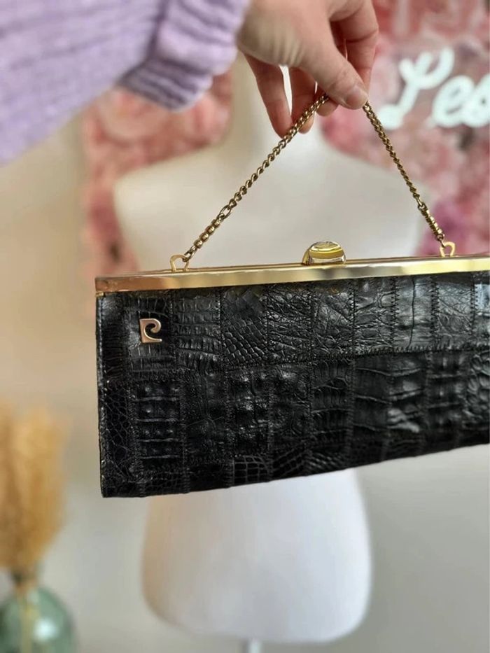 Magnifique pochette vintage Pierre Cardin en cuir reptile des années 1970 - photo numéro 3