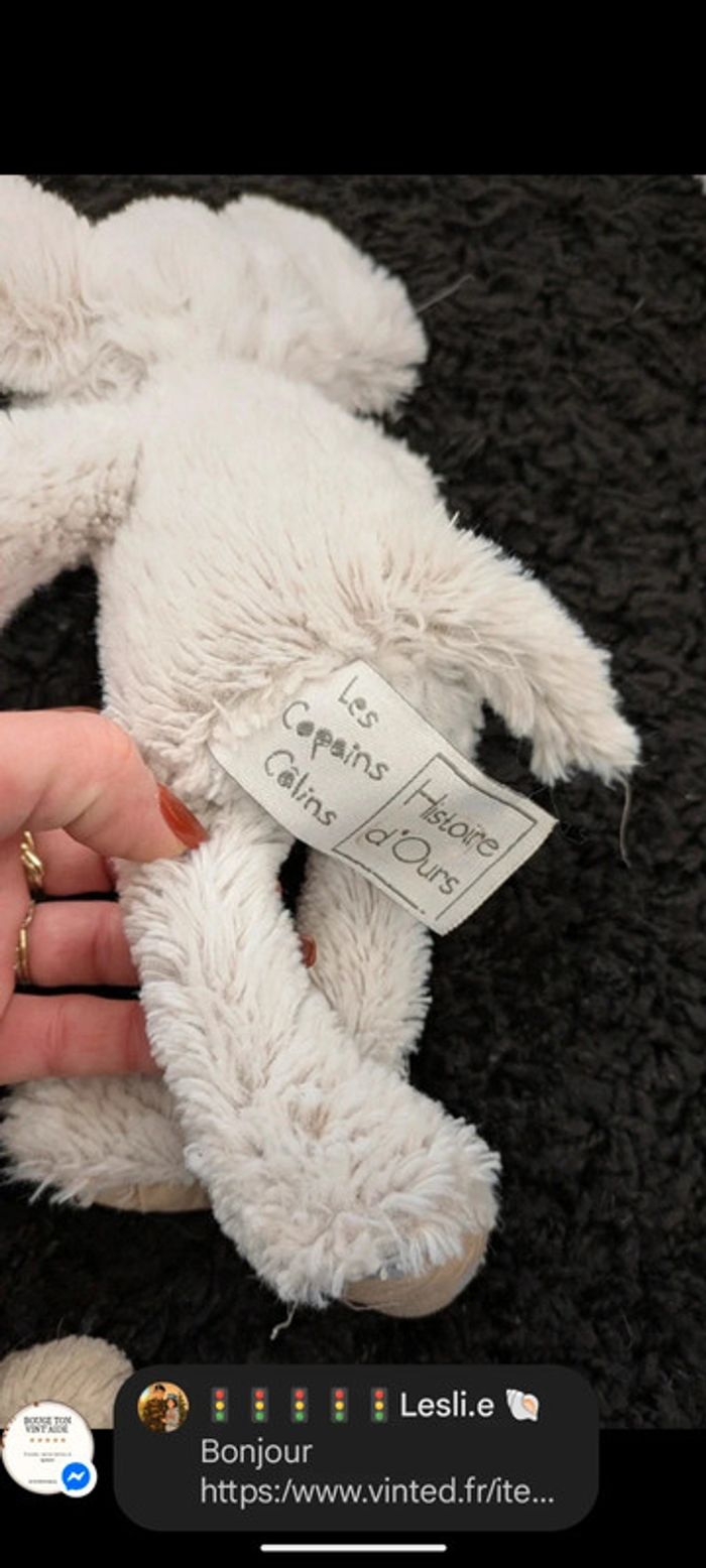 Lot de peluche doudou lapin mouton souris ours - photo numéro 13