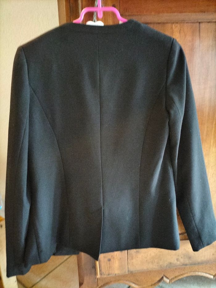 Veste blazer noir sans col - photo numéro 2
