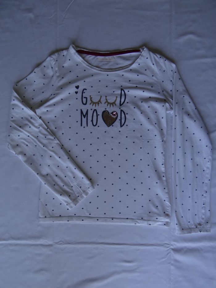 t-shirt manches longues blanc 12 ans - photo numéro 2