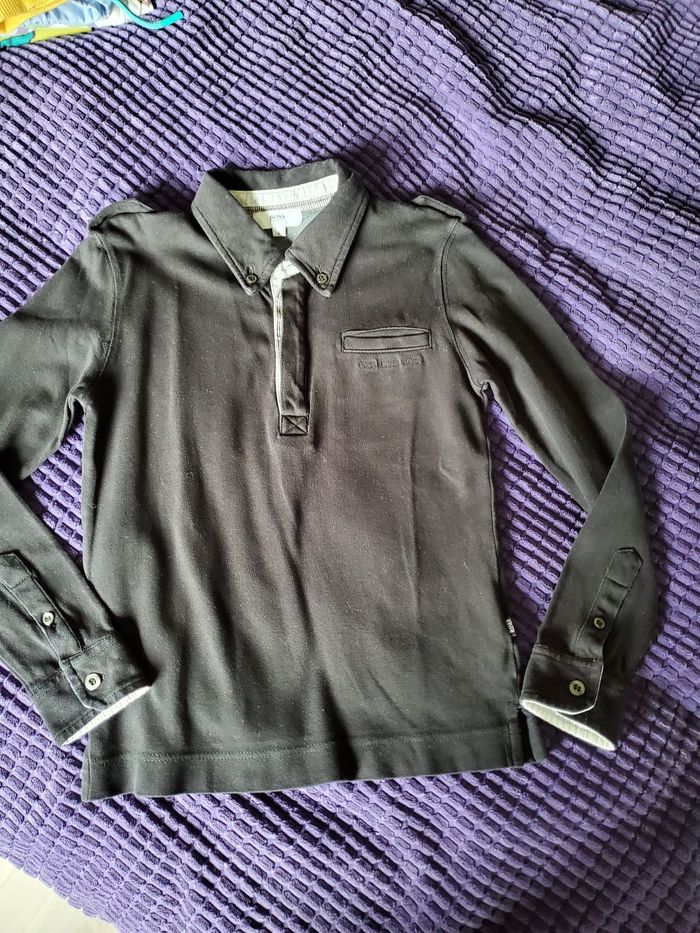 polo noir boss 8ans