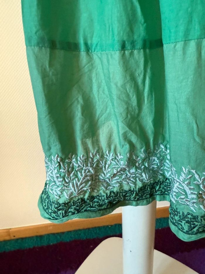 Robe verte en très bon état taille S warehouse - photo numéro 5