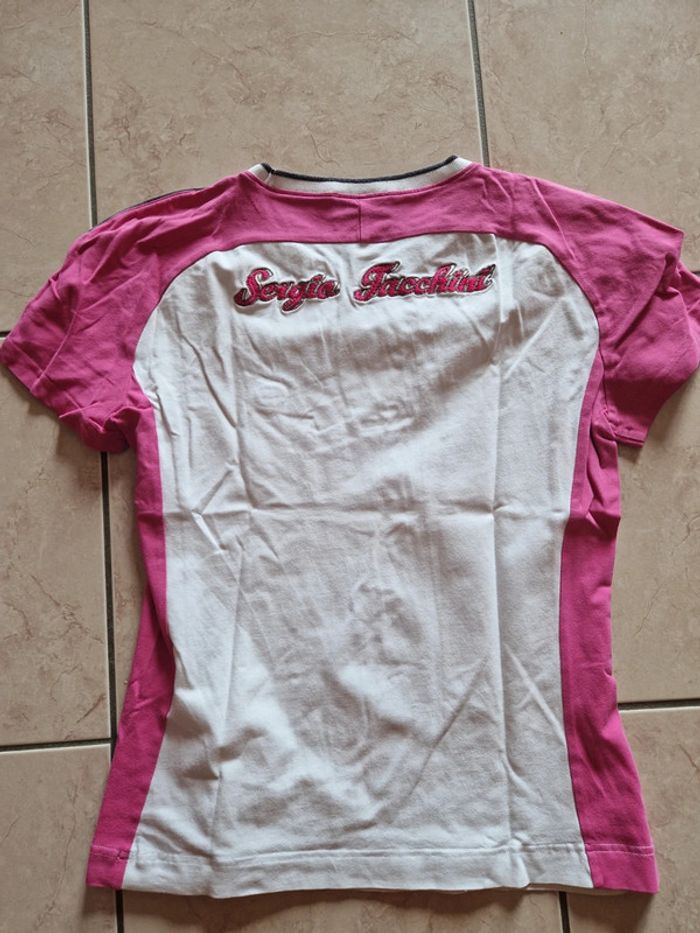 Tee shirt sergio tacchini rose blanc - photo numéro 4