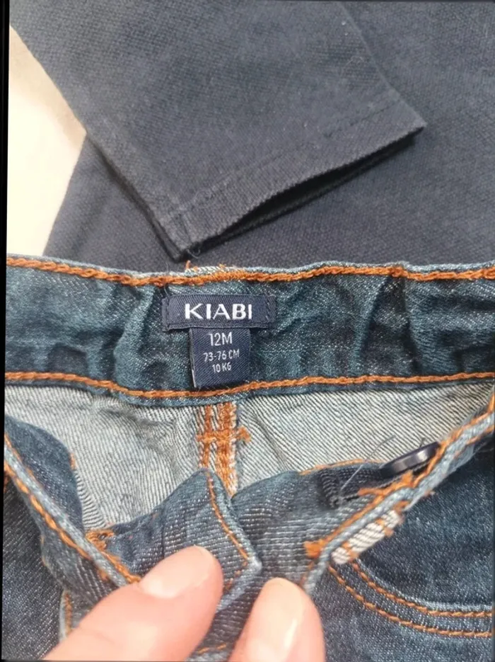 Ensemble polo manches longues et jean Kiabi garçon 12 mois - photo numéro 2