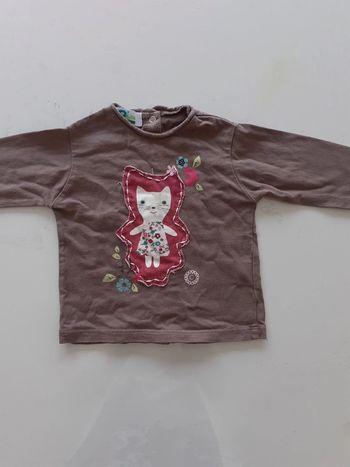 Tee-shirt fille Vertbaudet 6 mois marron