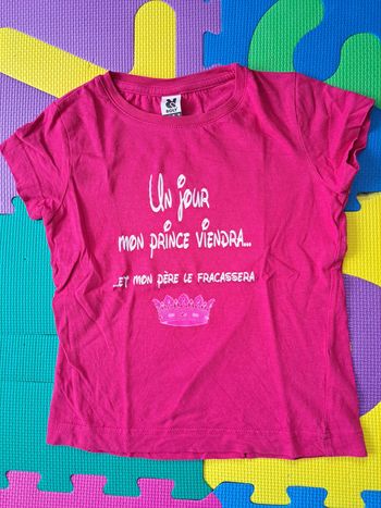 T-shirt " Un jour mon prince viendra " Roly 3-4 ans