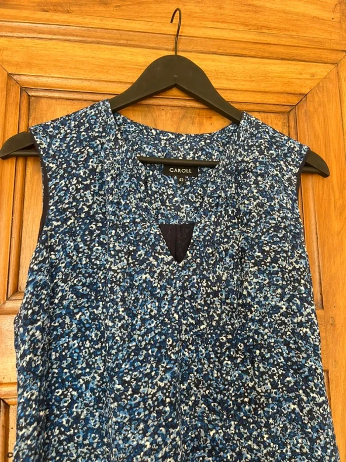 Robe Caroll bleue fleurie – Taille 42 - photo numéro 5