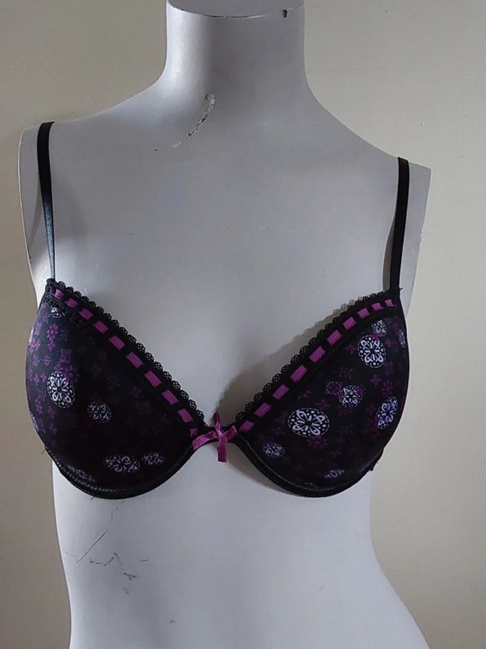Soutiens-gorge noir et violet 90C