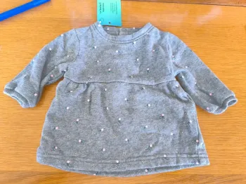 324617 robe grise fille 1 mois kiabi