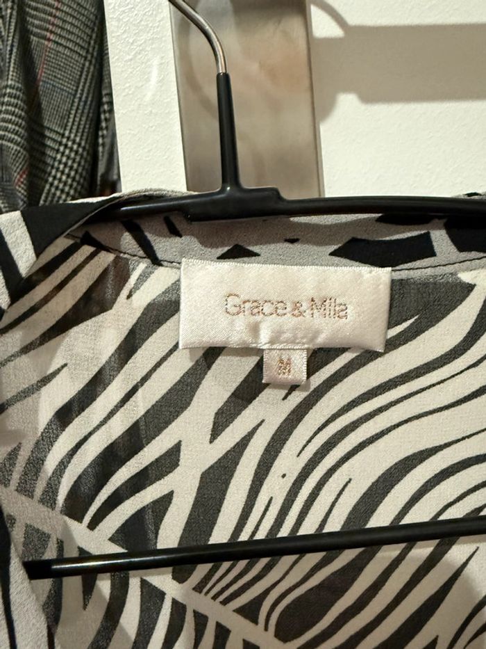 Blouse semi transparente motif tropical grace&mila M - photo numéro 4