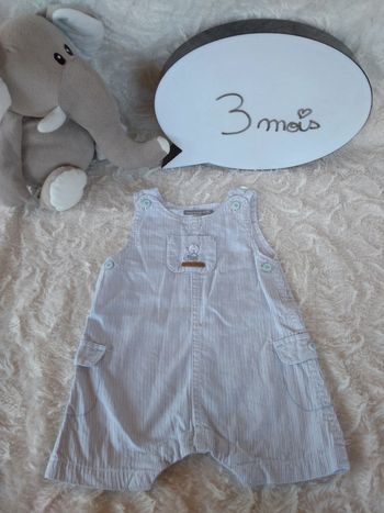 Salopette short Garçon 3 mois Ourson Sergent major Mon premier Major