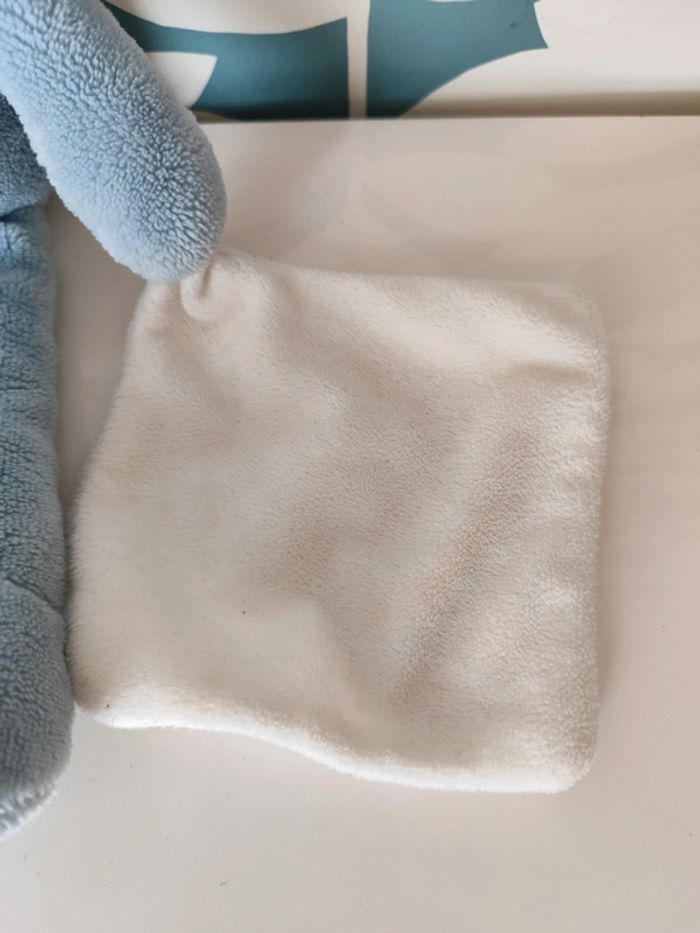 Doudou ourson nounours ours bleu mouchoir histoire d'ours - photo numéro 4
