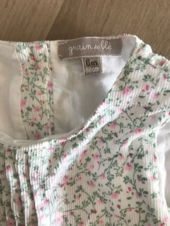 Ensemble 3 pièces robe sans manches, legging et t-shirt manches longues 6 mois - photo numéro 3