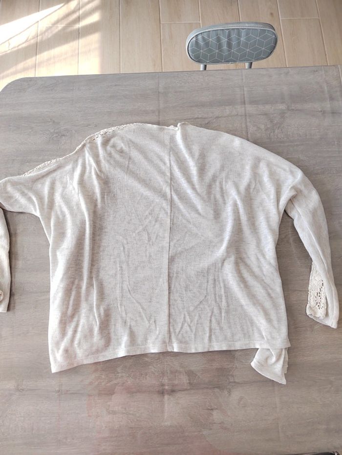 Gilet léger manches ajourées macramé cérémonie fille 16 ans - photo numéro 4