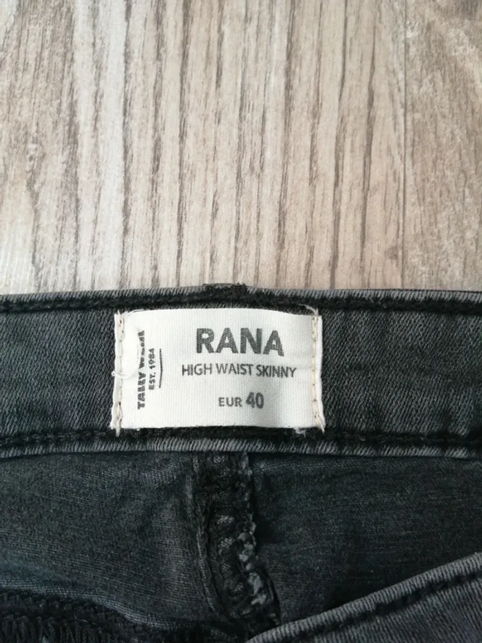 Jeans gris foncé high waist skinny avec détails déchirés aux chevilles / tally weijl / (40) - photo numéro 8