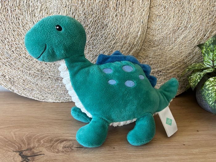 Doudou dinosaure vert bleu tex baby
