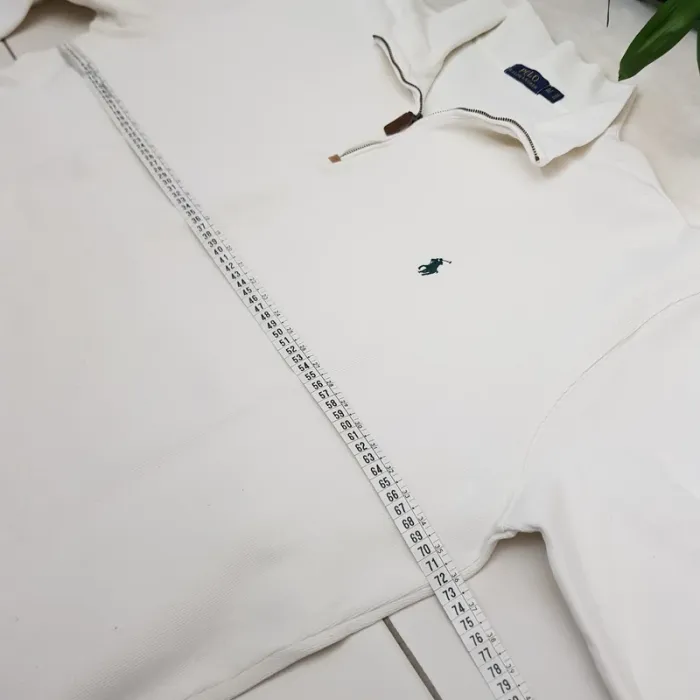 Pull Camionneur half demi zip Ralph Lauren XXL Blanc - photo numéro 11