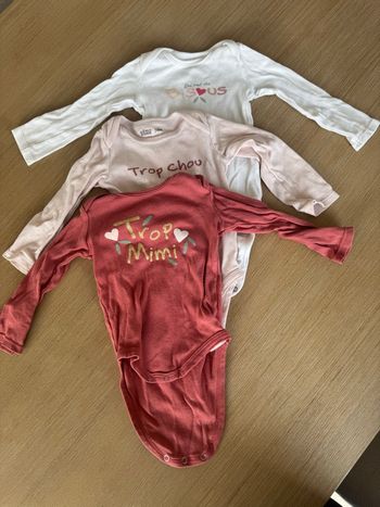 Lot de 3 bodies Gemo 18 mois