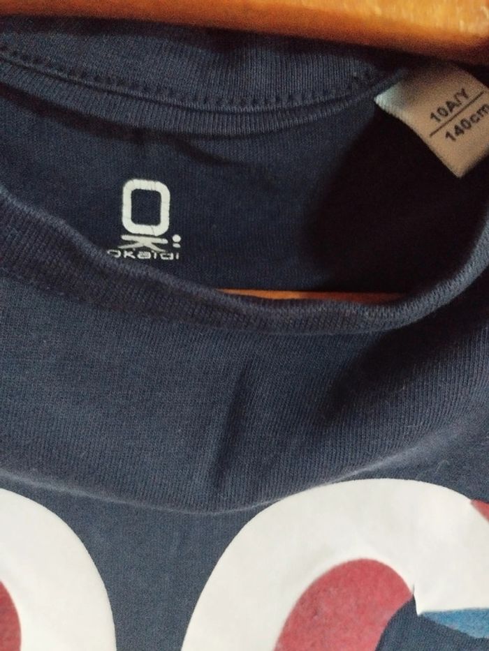 🟦 T-shirt - MC - bleu marine - 10 ans - Okaïdi 🟦 - photo numéro 2