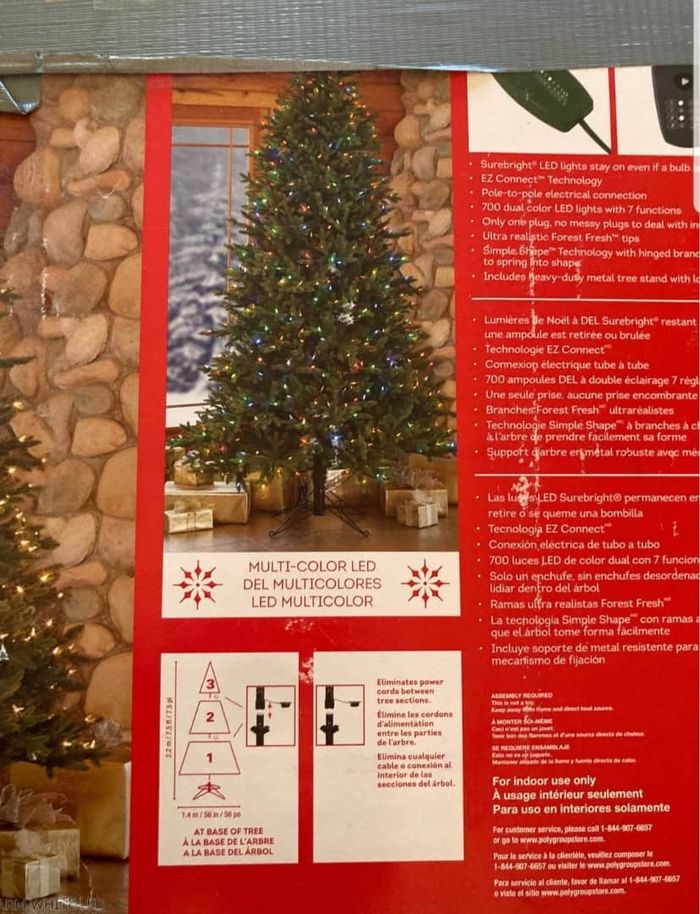 Sapin artificiel Aspen pré-illuminé de 2,3 m (7,5 pi) avec 700 lumières DEL SureBright à effets - photo numéro 6