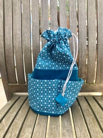 Trousse de toilette réversible turquoise