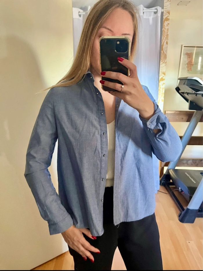Chemise bleu jean Grace & Mila 36 S - photo numéro 2