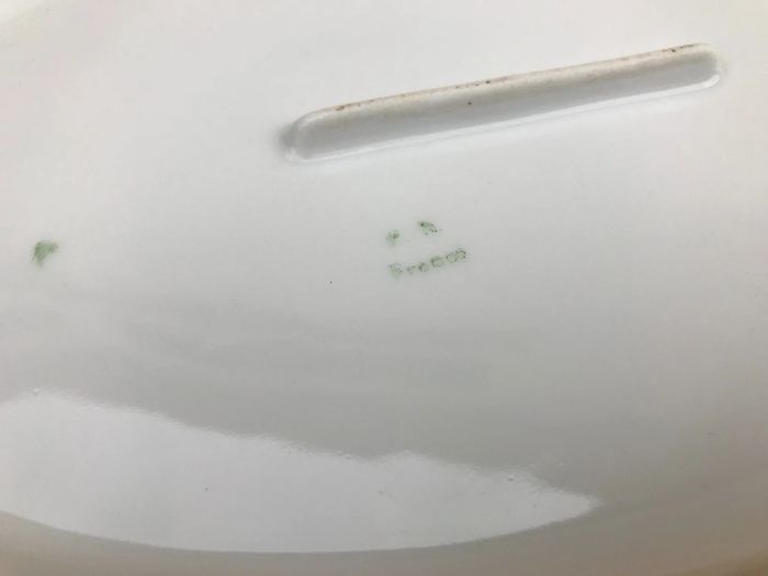 Ancien plat de service P.N France Porcelaine à décor brassées de fleurs - photo numéro 4