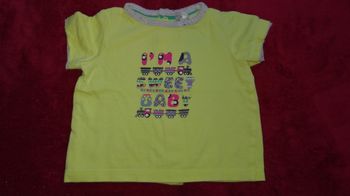 Tee-shirt manches courtes jaune 3 mois garçon orchestra