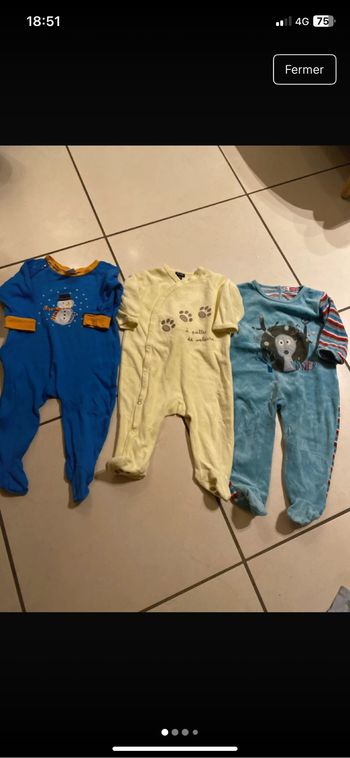 Lot pyjama du pareil au même kiabi 12 mois