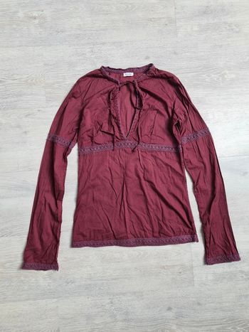 Tunique ou blouse manches longues Pimkie XS bordeaux