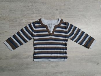 Pull effet superposé Obaïbi 12 mois rayé