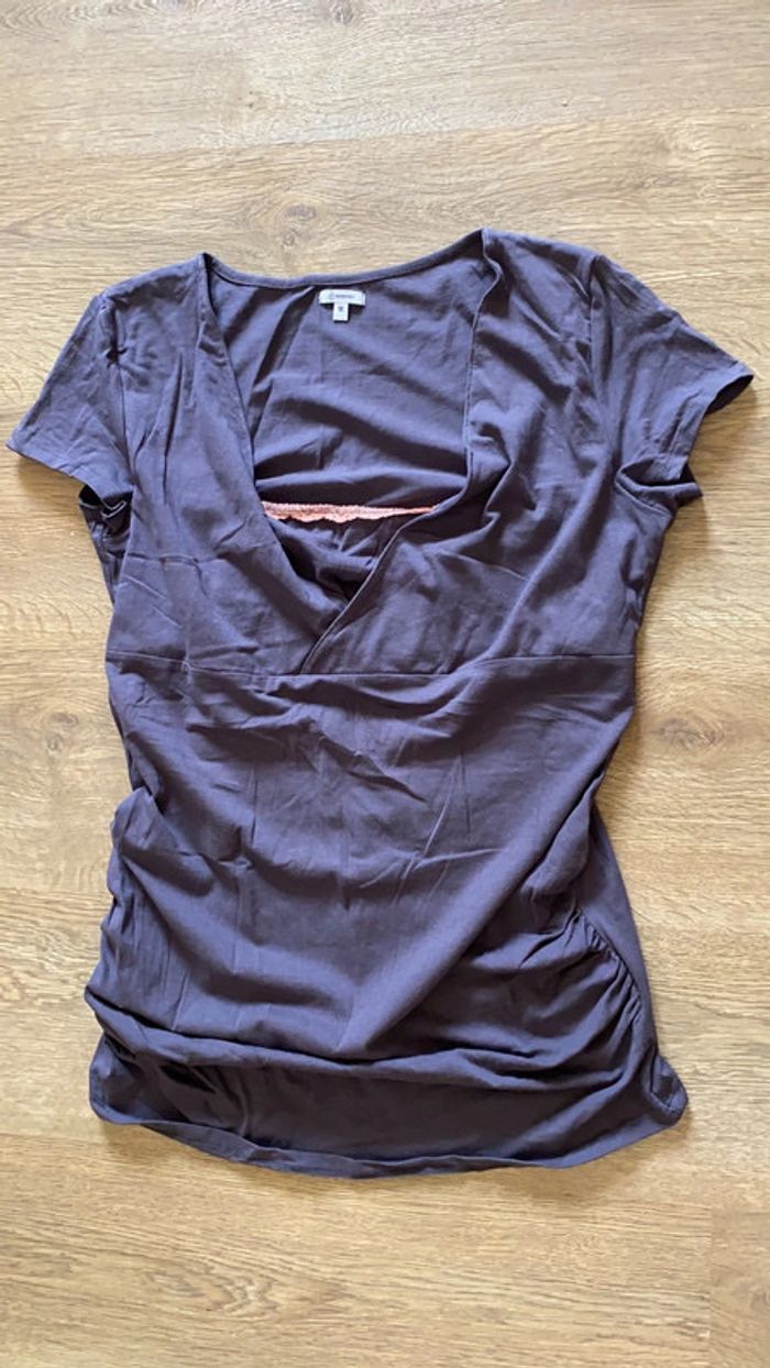 T-shirt gris allaitement
