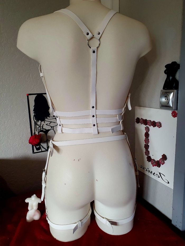 Ceinture de corps blanche festival costume bondage bdsm - photo numéro 2