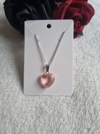 Collier pendentif cœur verre dégradé