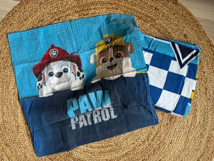 Parure de lit 1 place housse oreiller et couette tbe pat patrouille