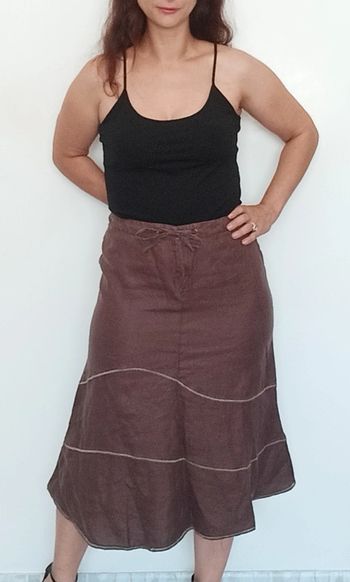 Jupe mi longue en lin taille 44