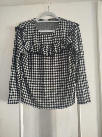 Haut Pimkie à carreaux vichy noir et blanc avec volants - Taille L