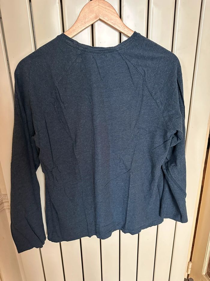 T shirt manches longues bleu marine Kiabi L - photo numéro 3