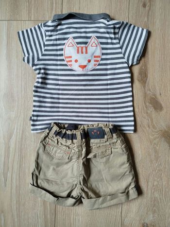 Ensemble été Obaïbi 6M short polo rayé