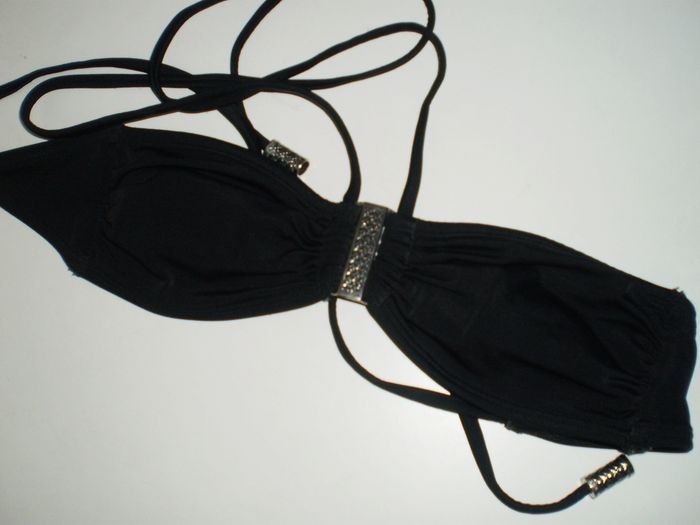 haut de maillot de bain noir et argent t 38 - photo numéro 2