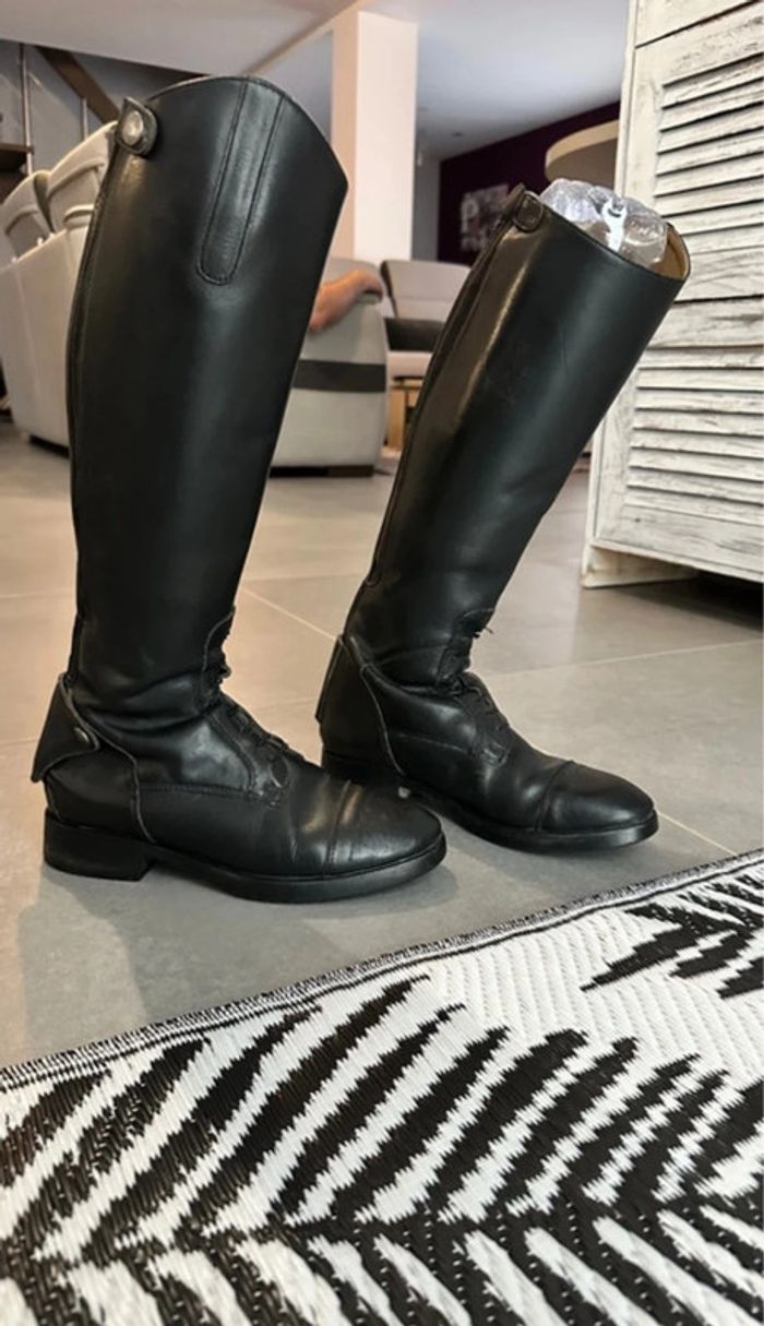 Bottes d’équitation en cuir noir - photo numéro 2