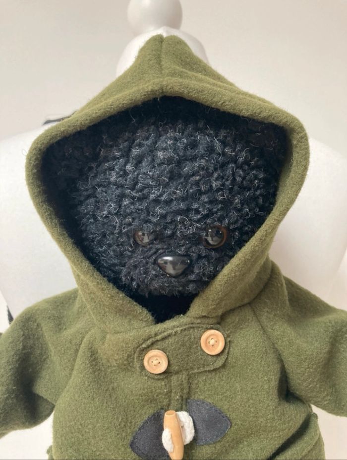 Sac à dos ours en peluche noir et kaki 🧸 - photo numéro 4