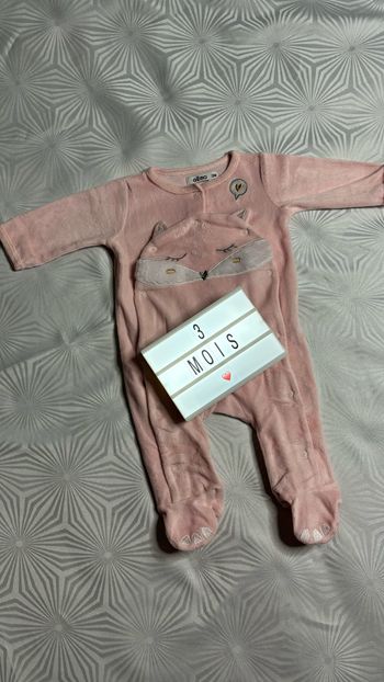 Pyjama velours fille 3 mois