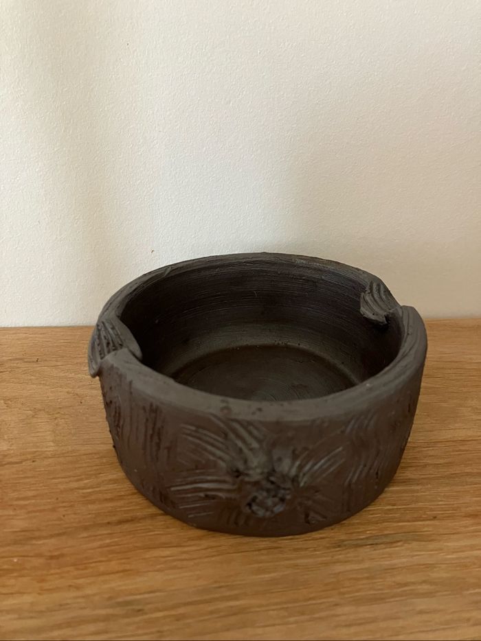 Vintage-Cendrier-Poterie artisanale-TURGIS