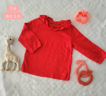 Blouse rouge 06mois